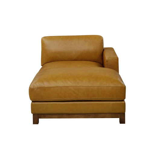 Latitude Run® Juba Upholstered Leather Chaise Lounge & Reviews Wayfair